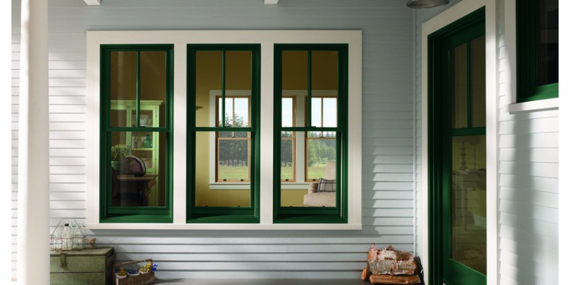 A green 3 window mulled unit.